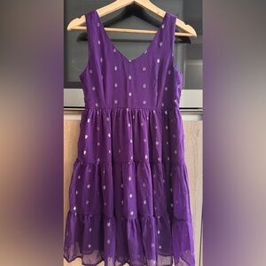 Elegant Purple Sleeveless Wedding Dress